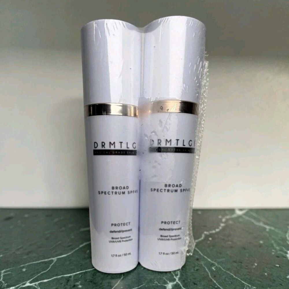 2 Pk DRMTLGY Broad Spectrum SPF 45 Sunscreen Face Zinc Oxide NEW EXP 11/2026